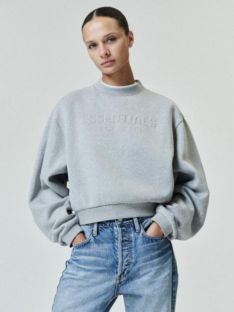ESSENTIALS Womens Embossed FW26 Modern Cropped Crewneck