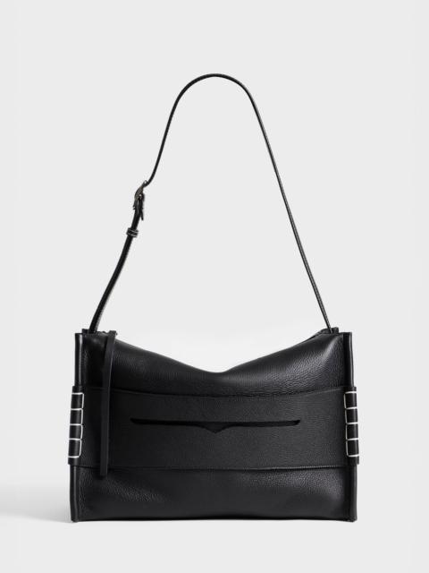 JW Anderson MESSENGER LOAFER BAG IN BLACK LEATHER