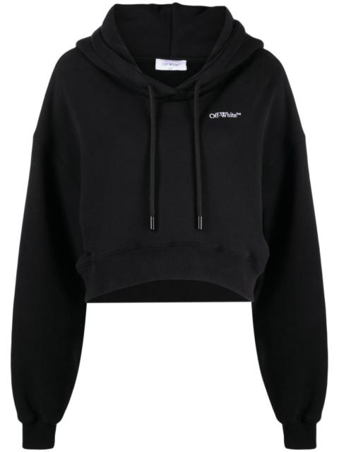 logo-print cropped hoodie