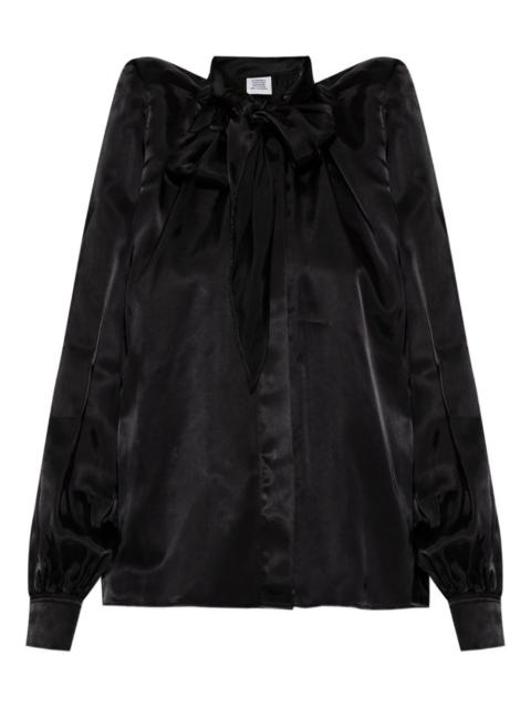 VETEMENTS shoulder-pads bow shirt