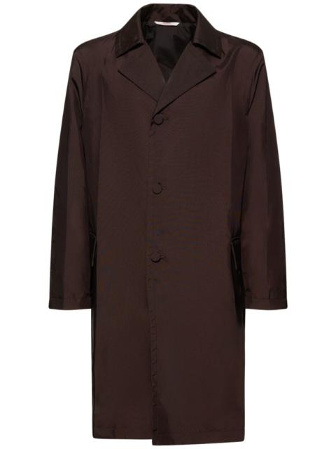 Textured nylon long coat
