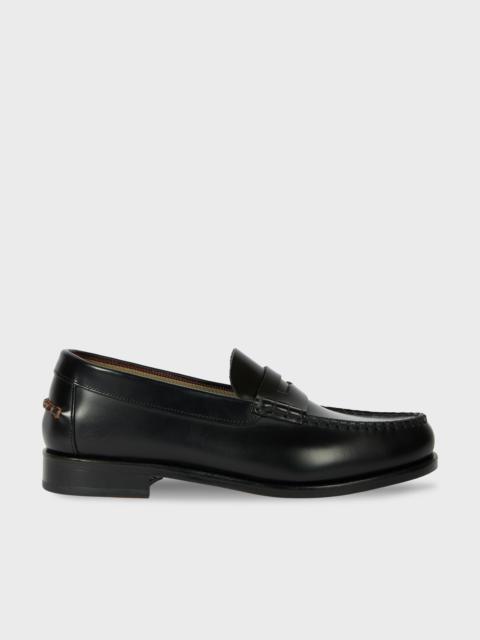 Paul Smith Tonal Black Leather 'Lido' Loafers