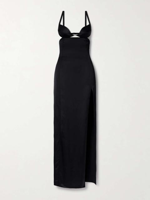 Cutout satin gown