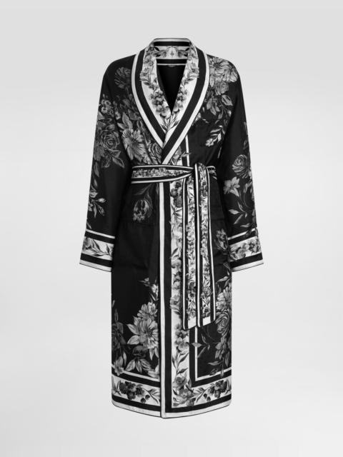 Dolce & Gabbana Flower bouquet-print jacquard twill robe