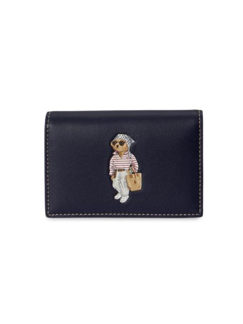 Polo Ralph Lauren Women's Polo Bear Bifold Leather Card Case - Newport Navy