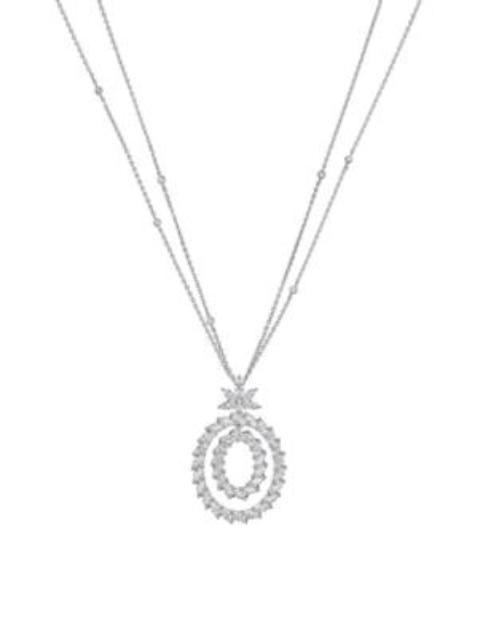 Chopard Women's L'Heure du Diamant Marquise18K White Gold & 6.29 TCW Diamond Double Oval Pendant Necklace -