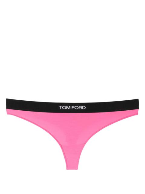 pink logo waistband modal thong