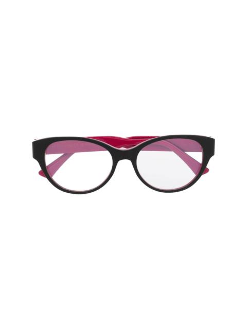 Cartier logo-esngraved contrasting cat-eye glasses