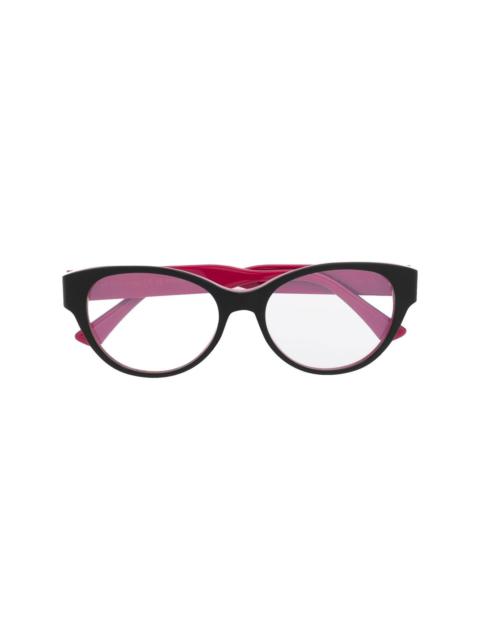 logo-esngraved contrasting cat-eye glasses