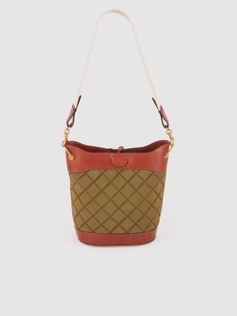 Sandro Leather and quilted fabric bucket bag