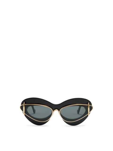 Cateye double frame sunglasses in acetate and metal