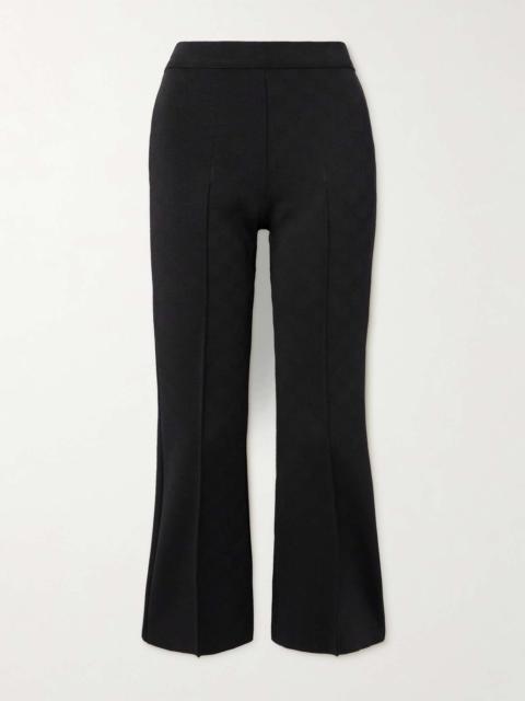 HIGH SPORT NSFW Crop Kick checked stretch-jacquard knit flared pants