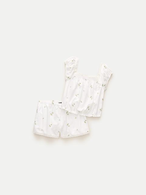J.CREW Floral embroidered pajama short set in cotton poplin
