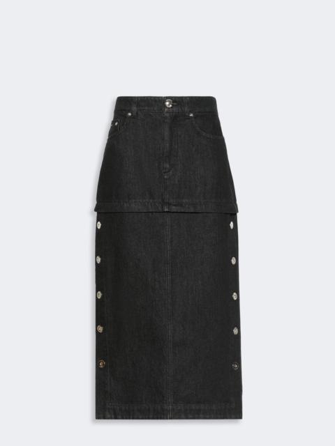 Sportmax GENTILE Straight-fit denim skirt - BLACK