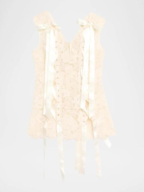 Simone Rocha Unraveling Ribbon Sleeveless Portrait Top