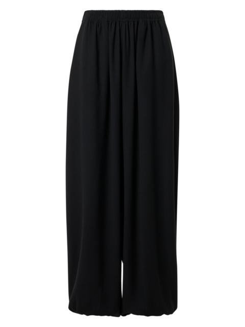 AKRIS Women's Crepe Mid-Rise Wide-Leg Elasticized Pants - Black