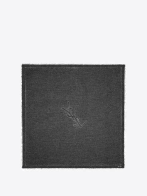 SAINT LAURENT large ysl dotted square scarf in modal and cashmere