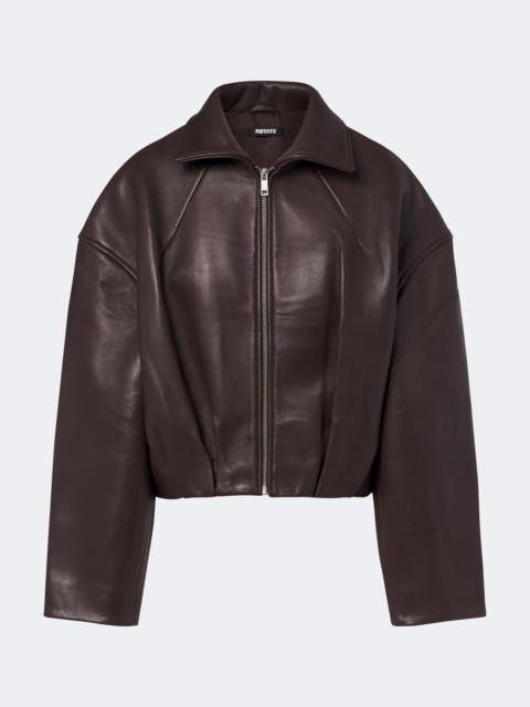 ROTATE Cropped leather jacket