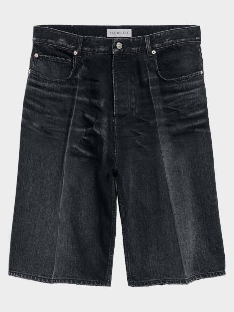 Vince Stay Press Whiskered Denim Shorts