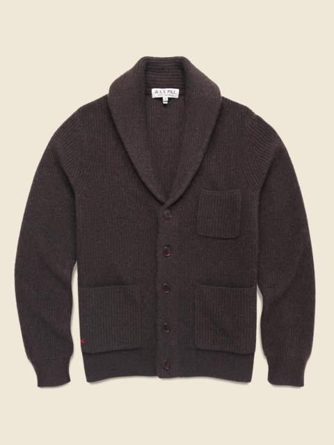 ALEX MILL Shawl Collar Cashmere Sweater - Compost