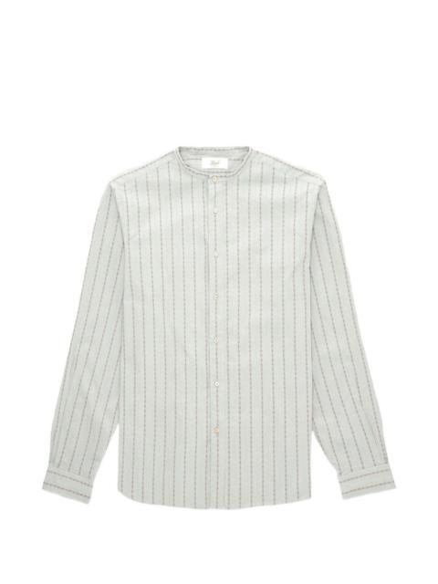 FORTELA striped stand-up collar shirt