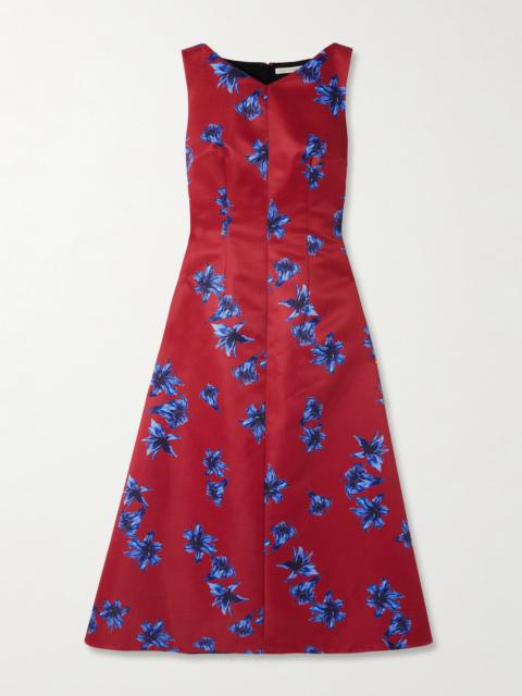 EMILIA WICKSTEAD Octavie Paneled Floral-print Faille Midi Dress