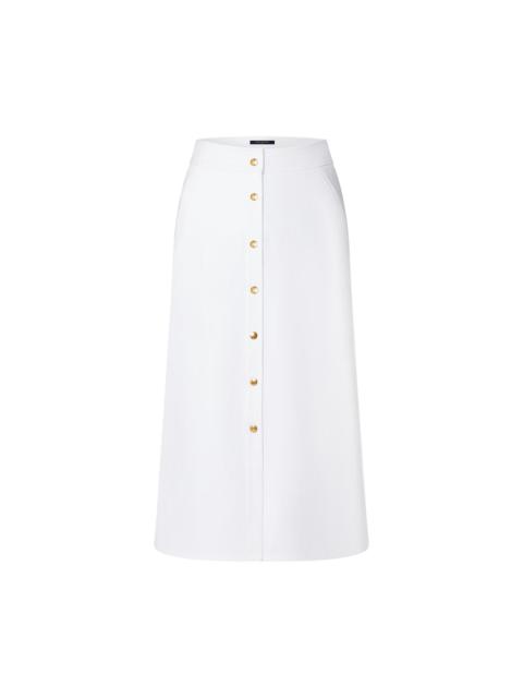 Louis Vuitton Cotton Gabardine Button Down Midi Skirt