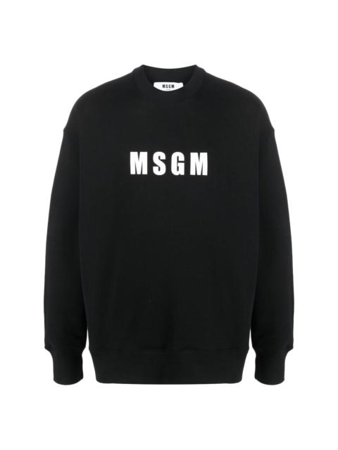 MSGM logo-print cotton sweatshirt