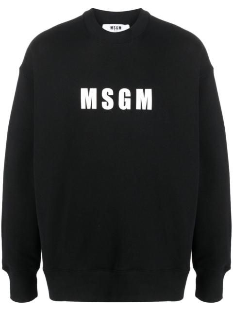 MSGM logo-print cotton sweatshirt