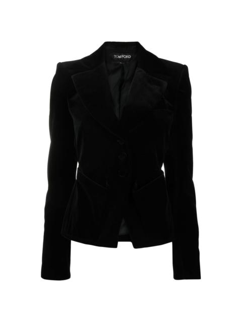 adjustable cotton-velvet blazer