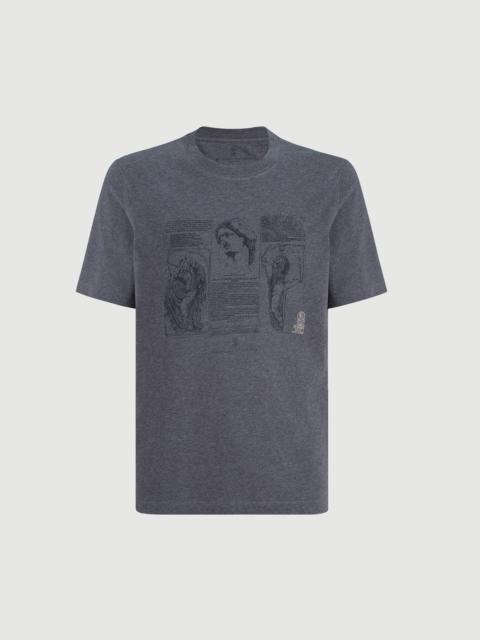 Brunello Cucinelli Cotton jersey crew neck T-shirt with print