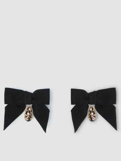 Burberry Crystal Detail Gold-plated Oversized Bow Earrings