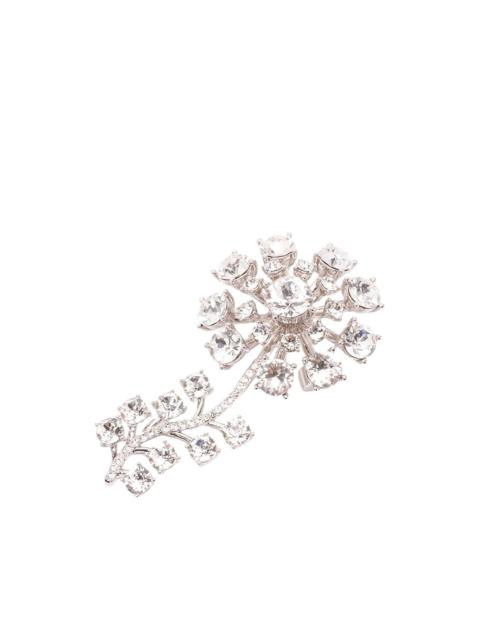 self-portrait crystal-embelished floral brooch