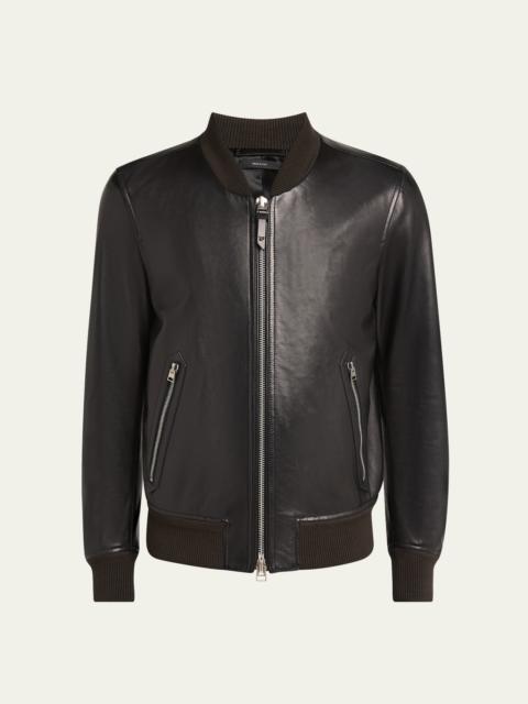 TOM FORD Zip-Up Nappa Leather Bomber Jacket