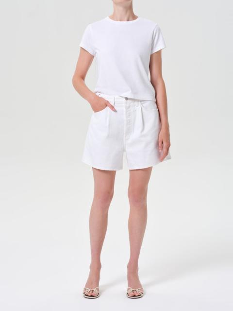 AGOLDE RHODA PLEATED A-LINE SHORT IN MILKSHAKE