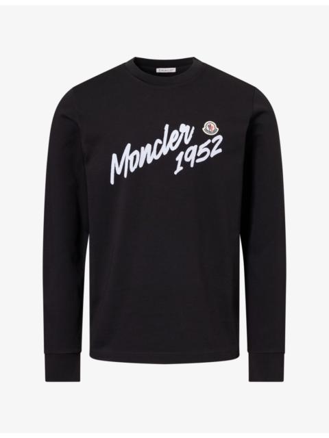 Moncler Scribble Logo-Print Long-Sleeve Cotton T-Shirt