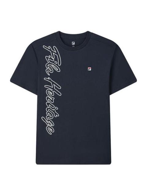 FILA FILA Alphabet Printing Knit Short Sleeve Blue A51M123104F-NV
