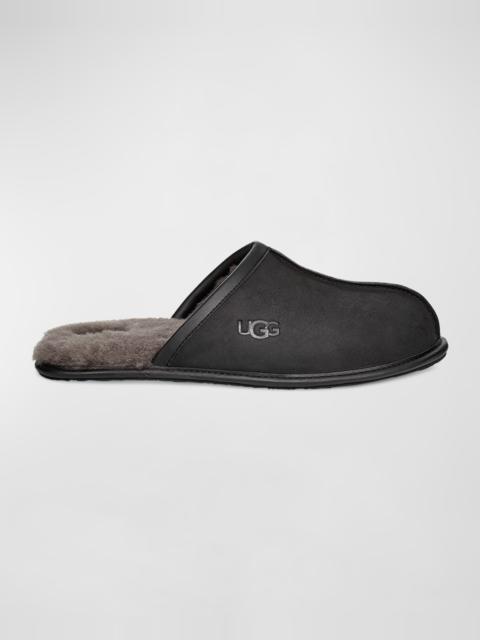 UGG Men's Scuff Leather Mule Slippers w/ Wool Lining