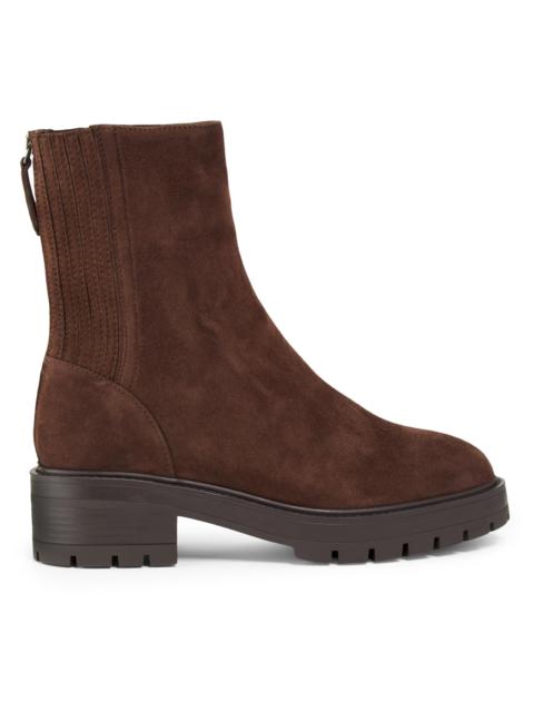 AQUAZZURA Women's Saint Honroe Suede Combat Boots - Espresso