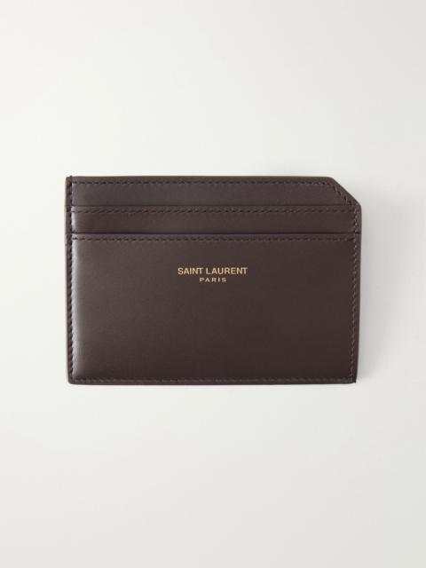 SAINT LAURENT Leather Cardoholder Brown