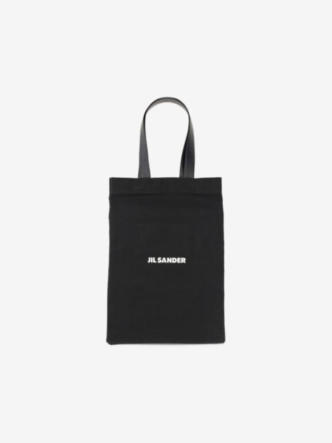 Jil Sander logo-print leather-handle tote bag