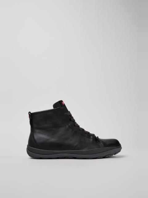 CAMPER Peu Pista GM Black Leather Ankle Boots for Men.