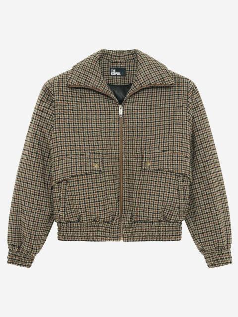 The Kooples CAMEL WOOL HOUNDSTOOTH JACKET