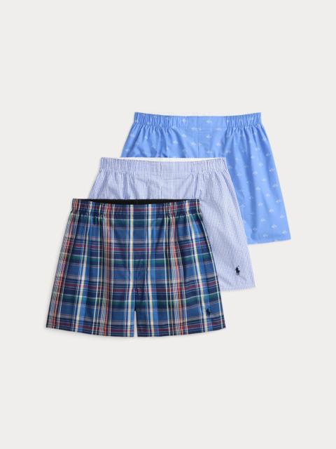 Polo Ralph Lauren Classic Fit Woven Cotton Boxer 3-Pack