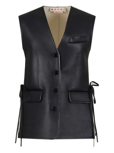 Marni front-button leather gilet