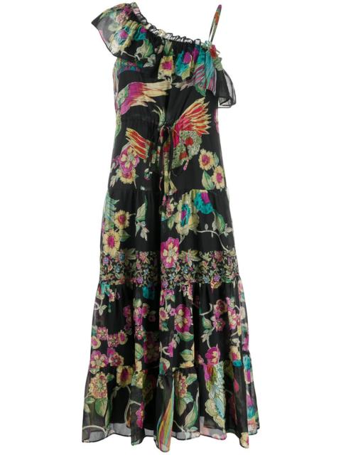 REDValentino one shoulder bird print dress