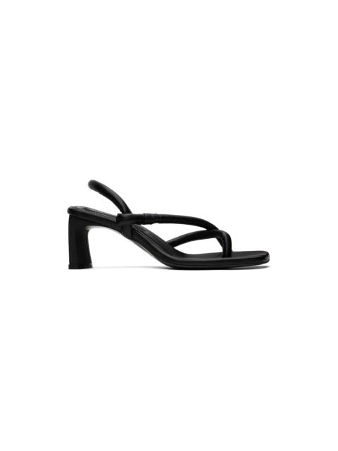 pushBUTTON Black Mismatched Heeled Sandals