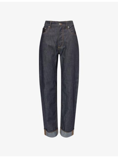 Bottega Veneta Folded-Cuffs Straight-Leg Denim Jeans