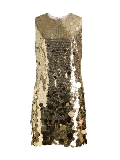 MILLY Women's Ivette Cascading Pailette Sleeveless Minidress - Gold