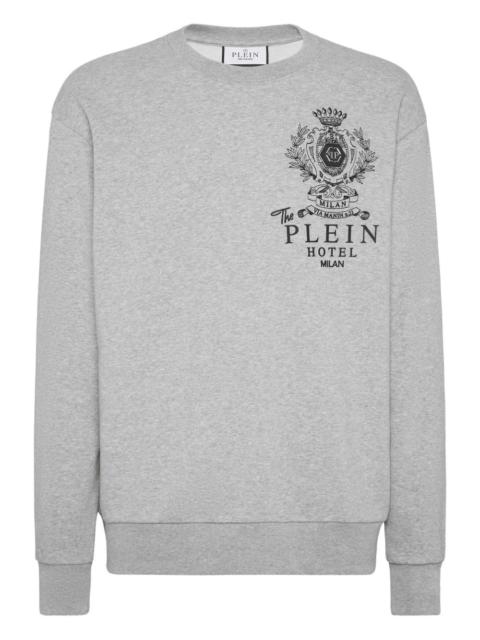 PHILIPP PLEIN crest-embellished cotton sweatshirt